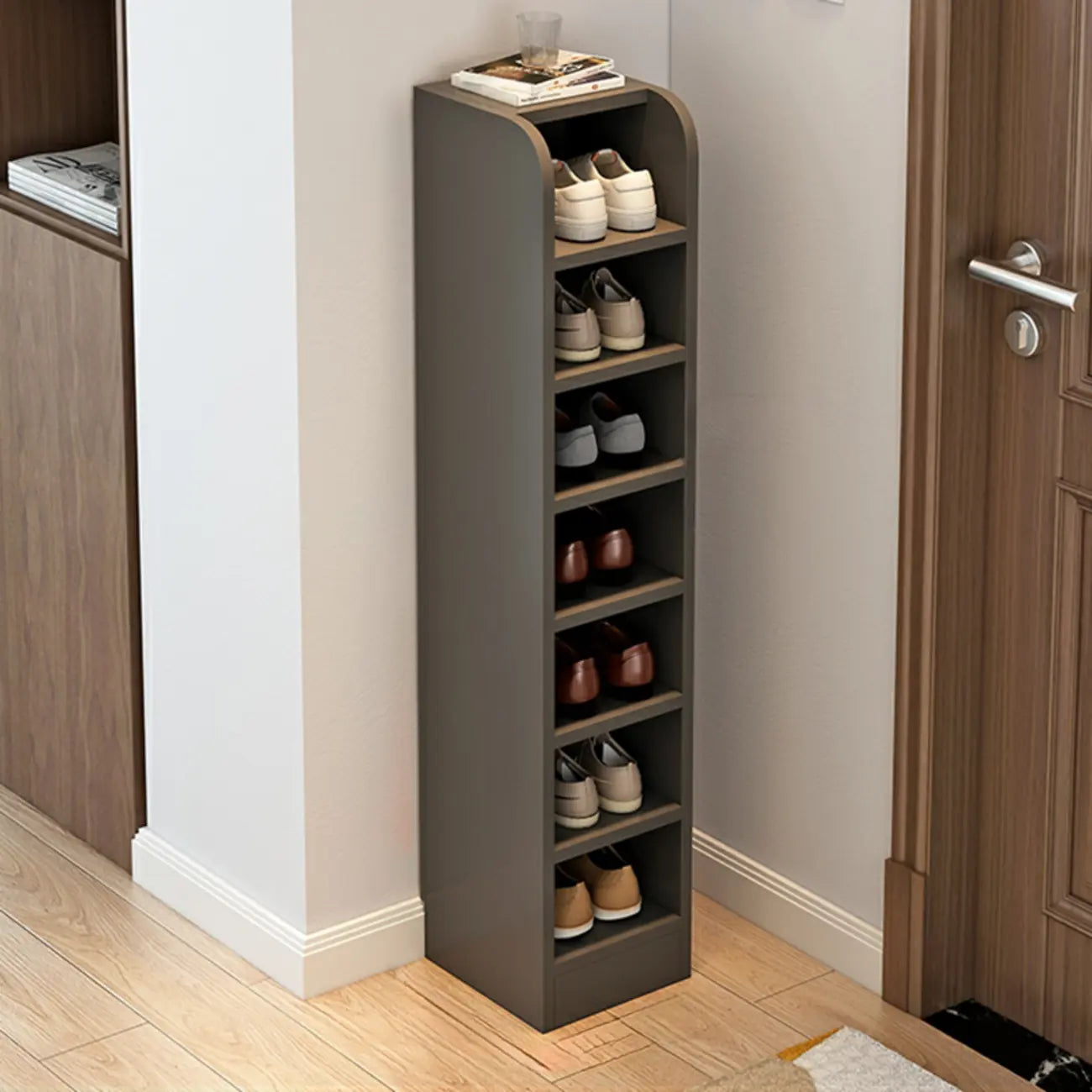 Functional Adjustable Multi-Layer Wooden Shoe Rack Organizer