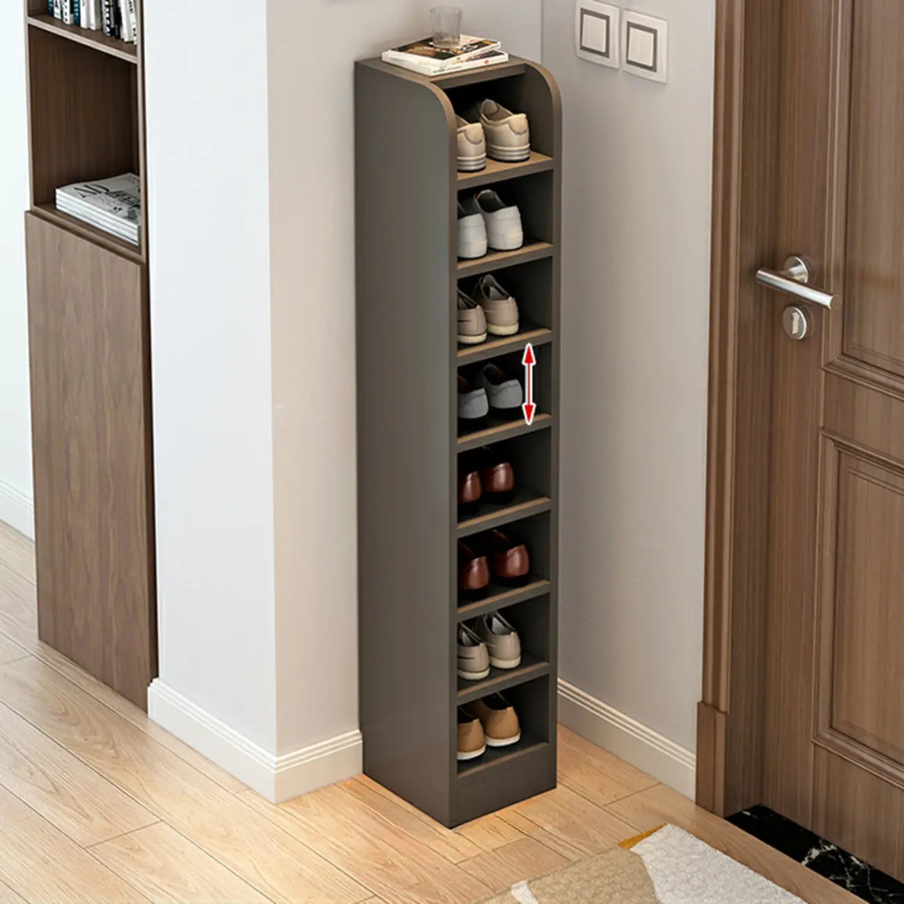 Functional Adjustable Multi-Layer Wooden Shoe Rack Organizer