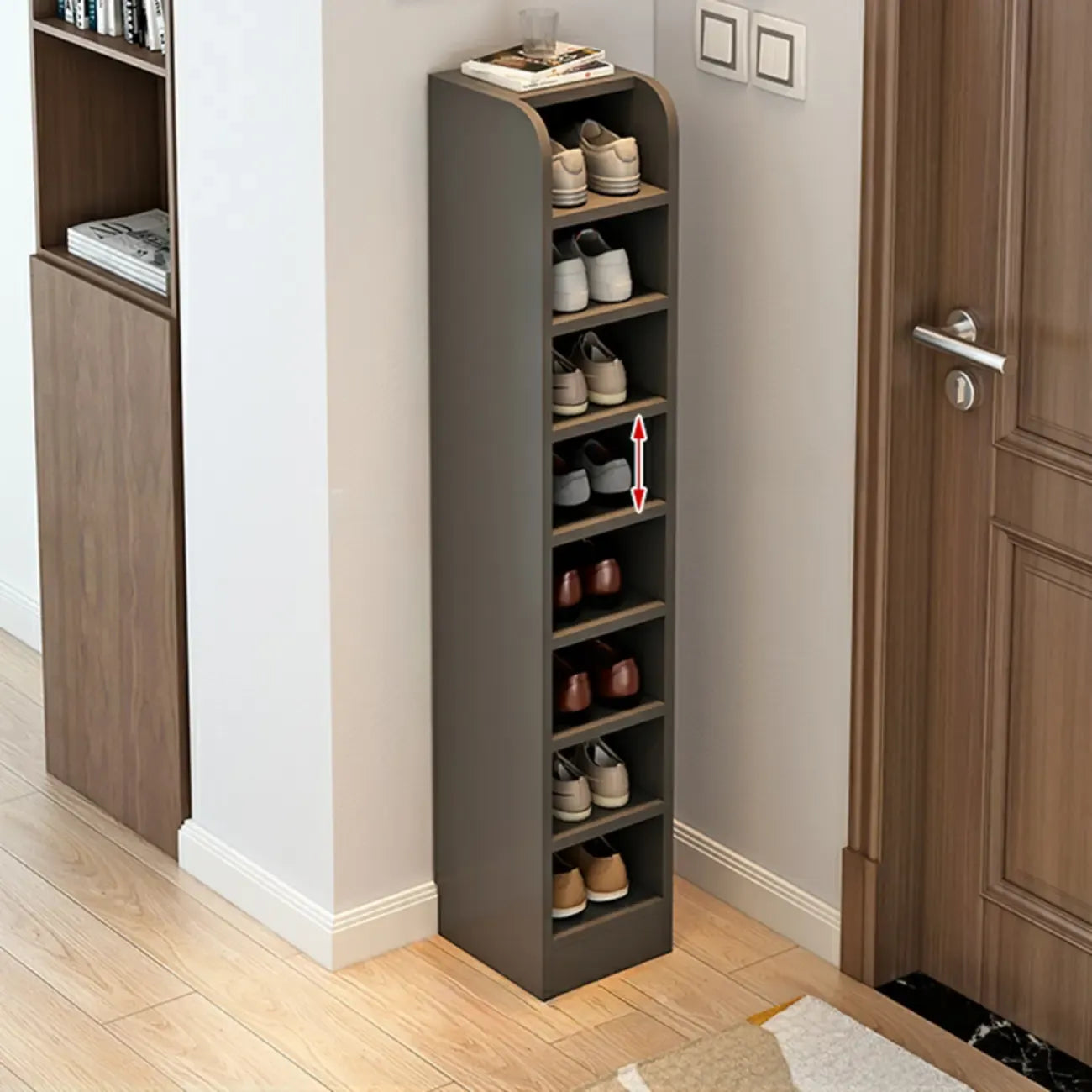 Functional Adjustable Multi-Layer Wooden Shoe Rack Organizer