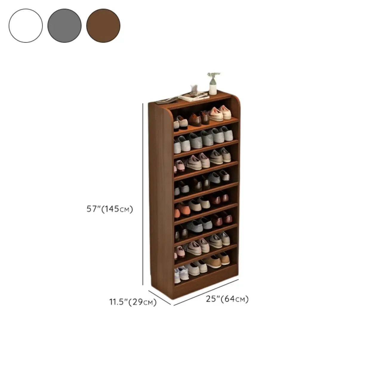 Functional Adjustable Multi-Layer Wooden Shoe Rack Organizer