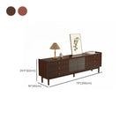 87 Living Room Walnut Wood TV Stand with Adjustable Shelves