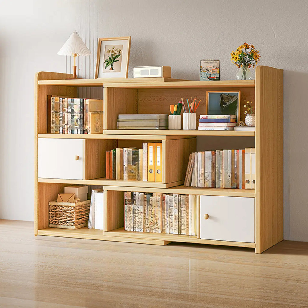 Modern Wood Adjustable Horizontal Bookcase Cube Organizer
