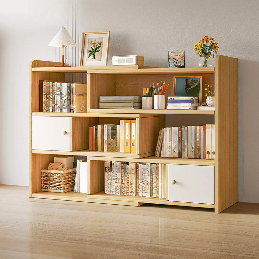 Modern Wood Adjustable Horizontal Bookcase Cube Organizer