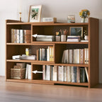 Modern Wood Adjustable Horizontal Bookcase Cube Organizer