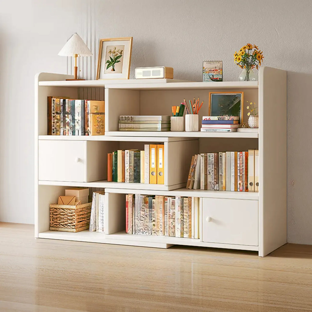 Modern Wood Adjustable Horizontal Bookcase Cube Organizer