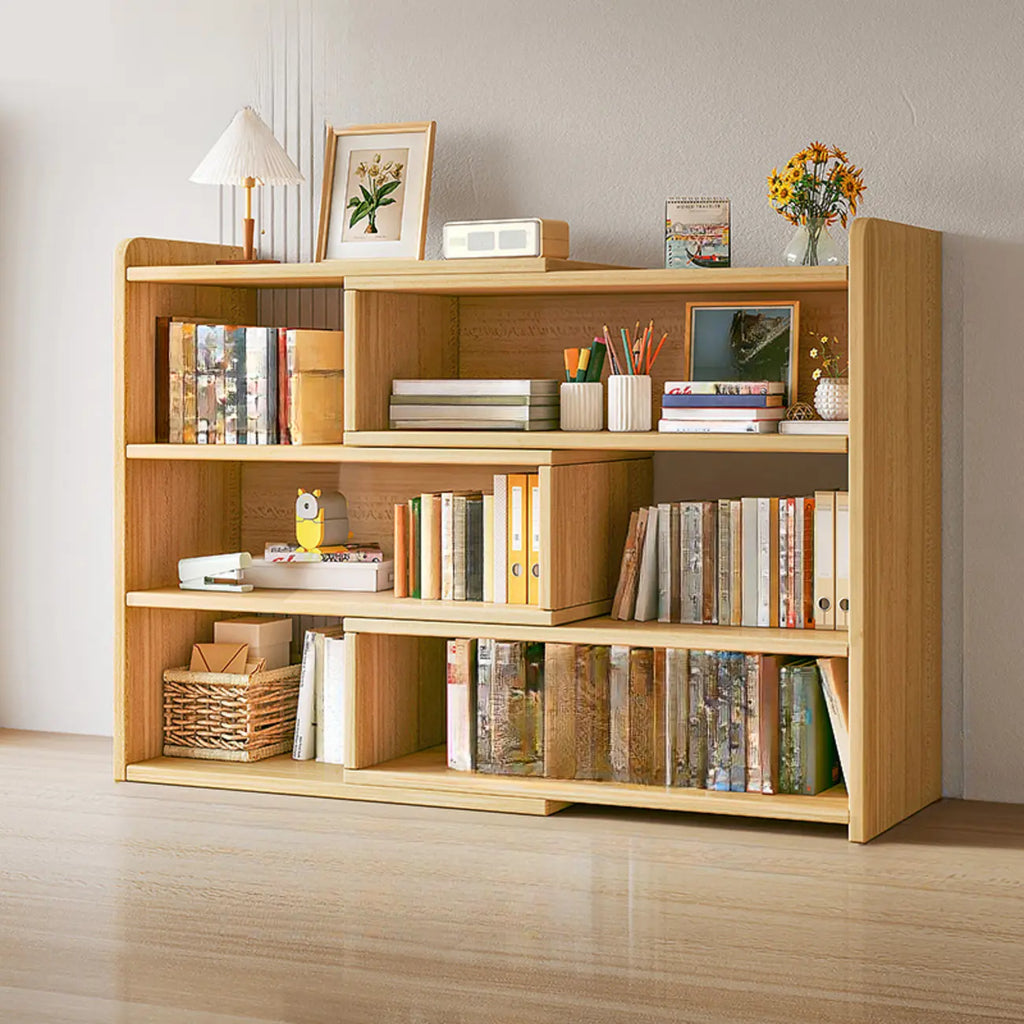 Modern Wood Adjustable Horizontal Bookcase Cube Organizer