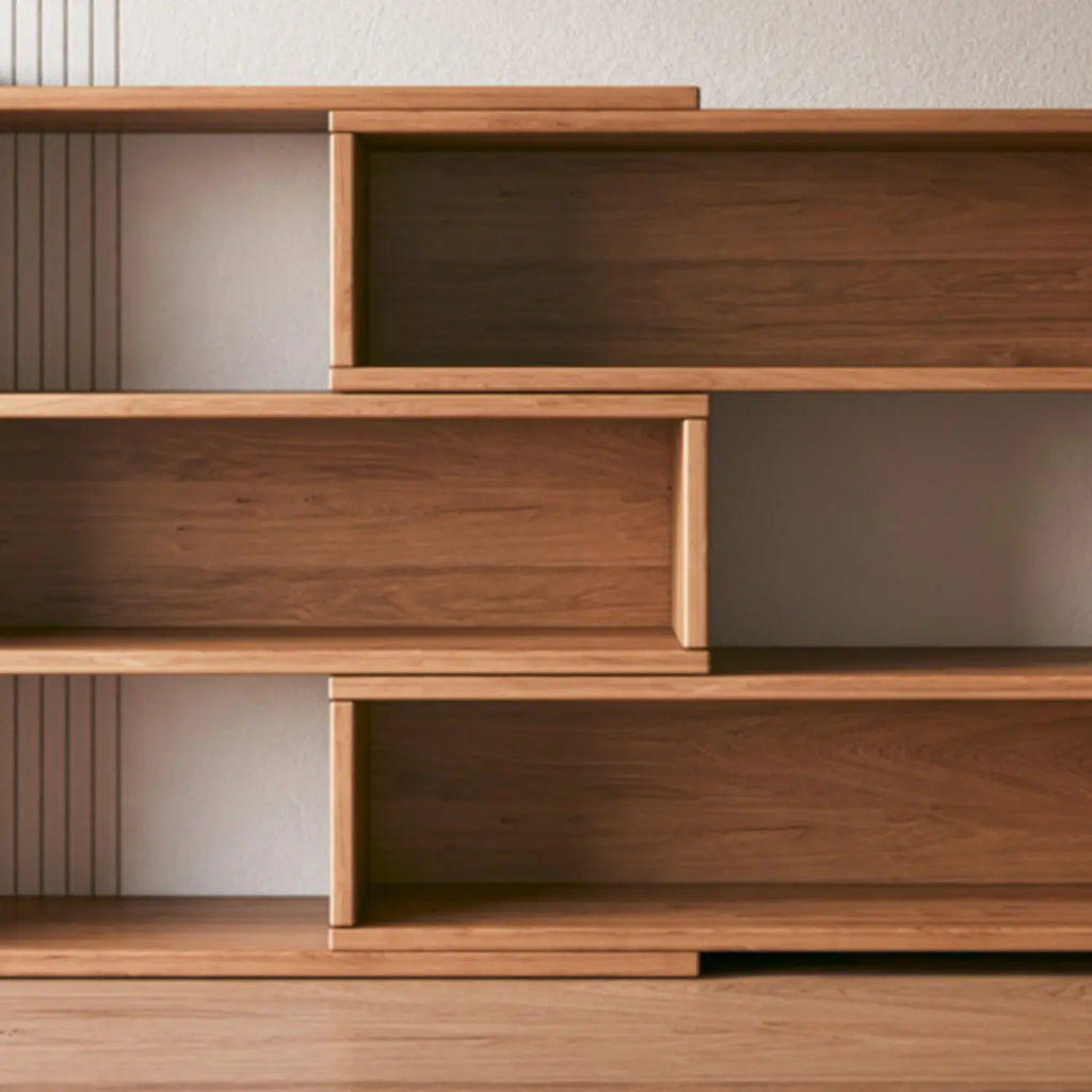Modern Wood Adjustable Horizontal Bookcase Cube Organizer