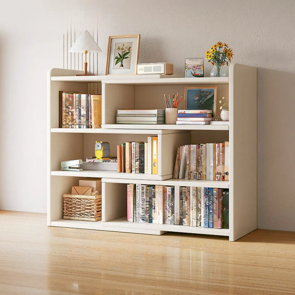 Modern Wood Adjustable Horizontal Bookcase Cube Organizer