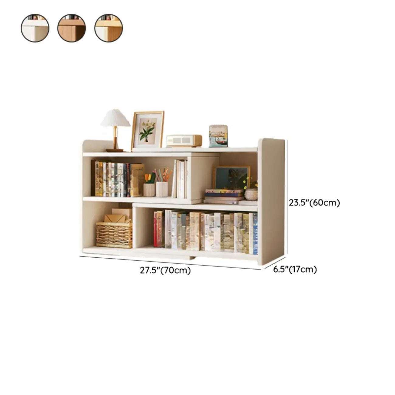 Modern Wood Adjustable Horizontal Bookcase Cube Organizer