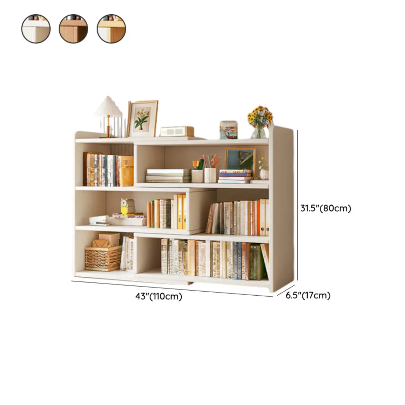 Modern Wood Adjustable Horizontal Bookcase Cube Organizer