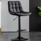 Glam Faux Leather Swivel Adjustable Bar Stools