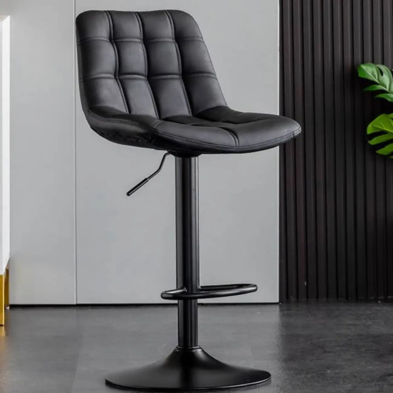 Glam Faux Leather Swivel Adjustable Bar Stools