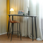 Modern Grey Travertine Top Metal Legs Bar Table for Dining Room