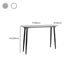 Modern Grey Travertine Top Metal Legs Bar Table for Dining Room