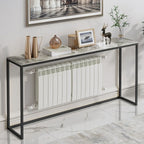 Minimalist Black Metal Bar Tables with Stone Top