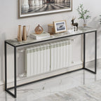 Minimalist Black Metal Bar Tables with Stone Top