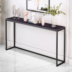 Minimalist Black Metal Bar Tables with Stone Top
