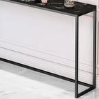 Minimalist Black Metal Bar Tables with Stone Top