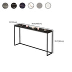Minimalist Black Metal Bar Tables with Stone Top