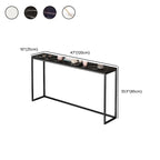 Minimalist Black Metal Bar Tables with Stone Top