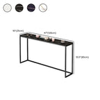 Minimalist Black Metal Bar Tables with Stone Top