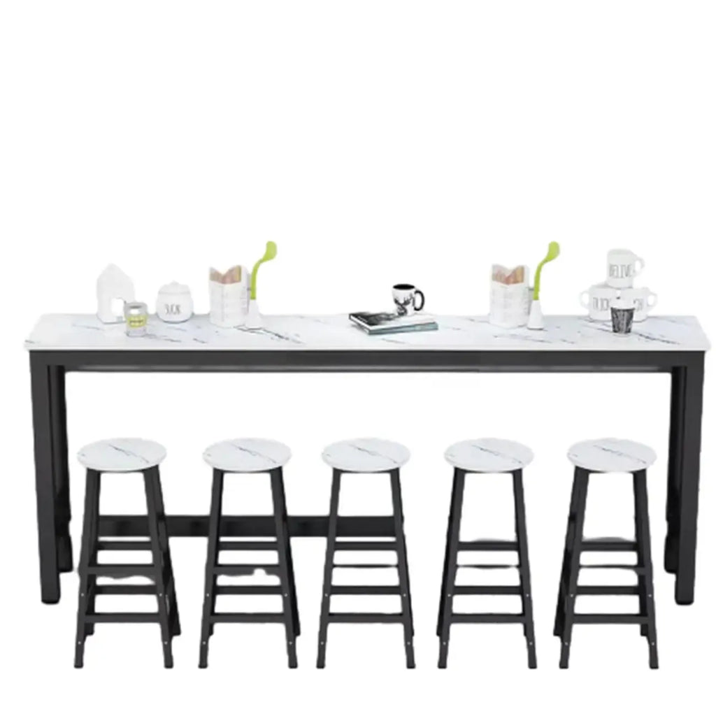 Modern White Metal Fixed Top Design Bar Tables