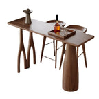 Stylish Brown Natural Wooden Bar Table for Home Bistro