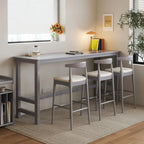 Modern Rubberwood Bar Tables with Trestle Base