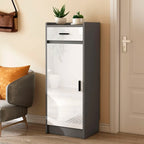 Narrow Entryway Vertical Adjustable Wood Shoe Storage Cabinet