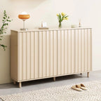 Modern White Closed Back Adjustable Wooden Shoe Cabinet