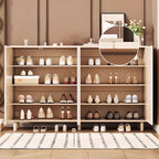 Modern White Closed Back Adjustable Wooden Shoe Cabinet
