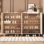 Modern White Closed Back Adjustable Wooden Shoe Cabinet