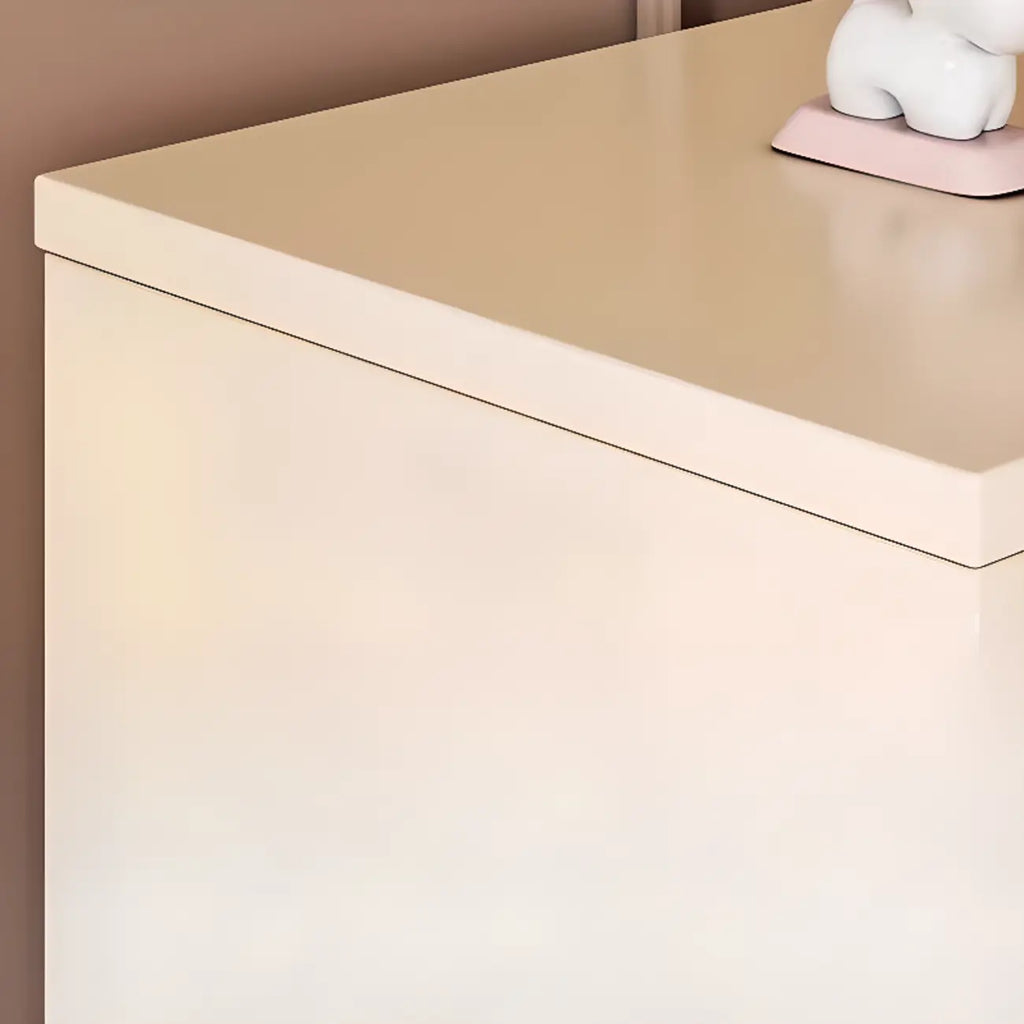 Modern White Closed Back Adjustable Wooden Shoe Cabinet