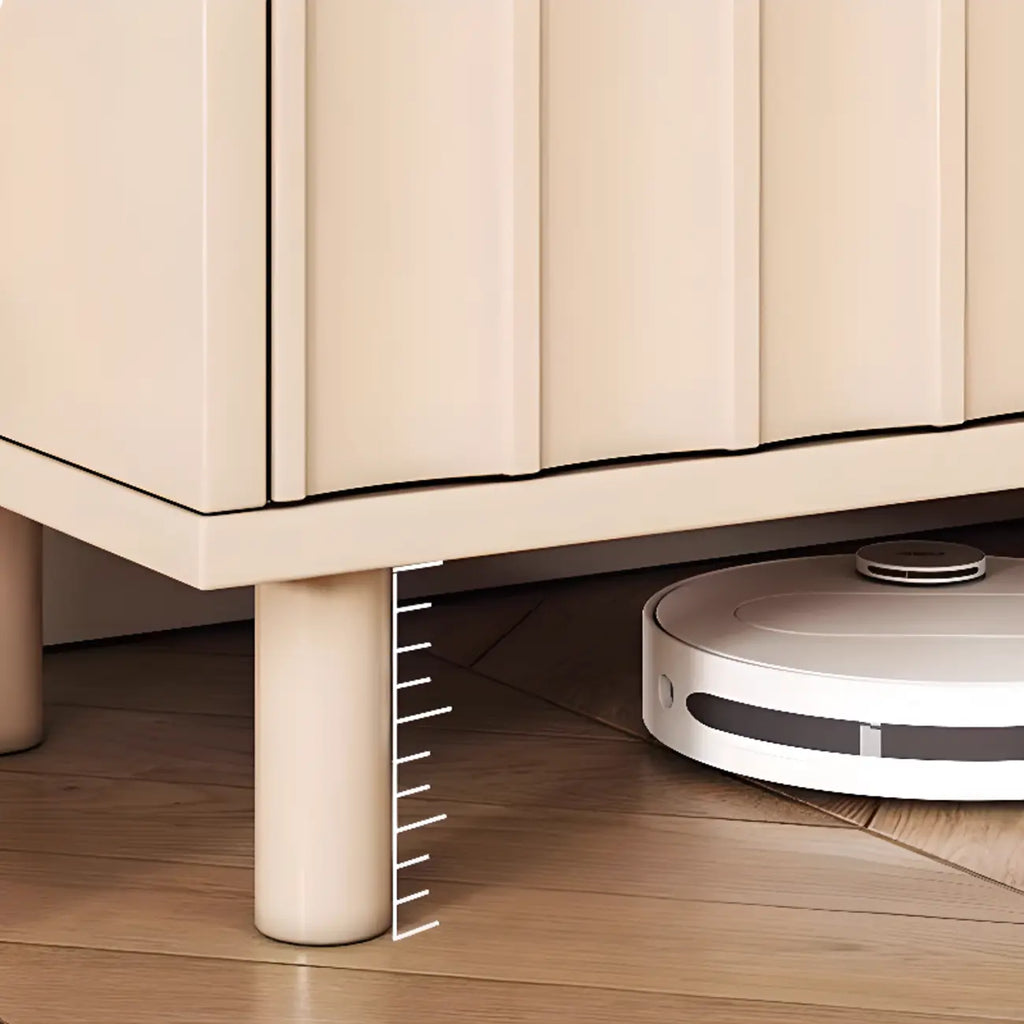 Modern White Closed Back Adjustable Wooden Shoe Cabinet
