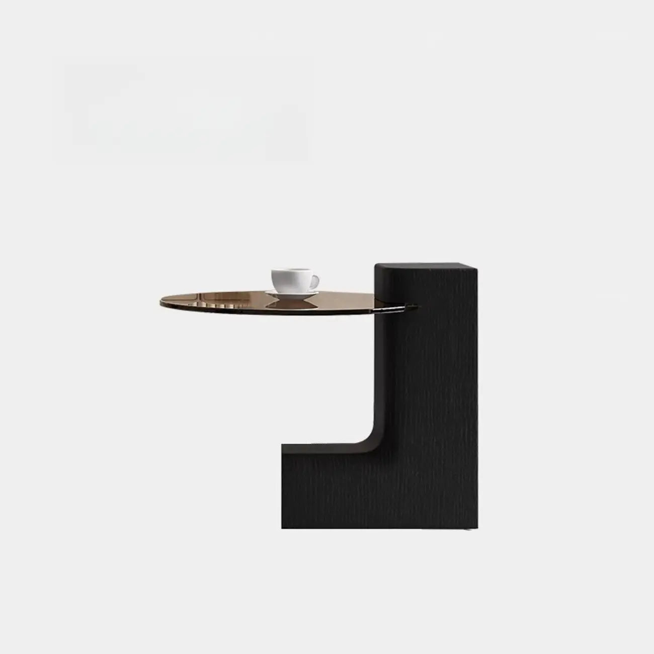 Modern Round Wooden Glass Top Coffee Table
