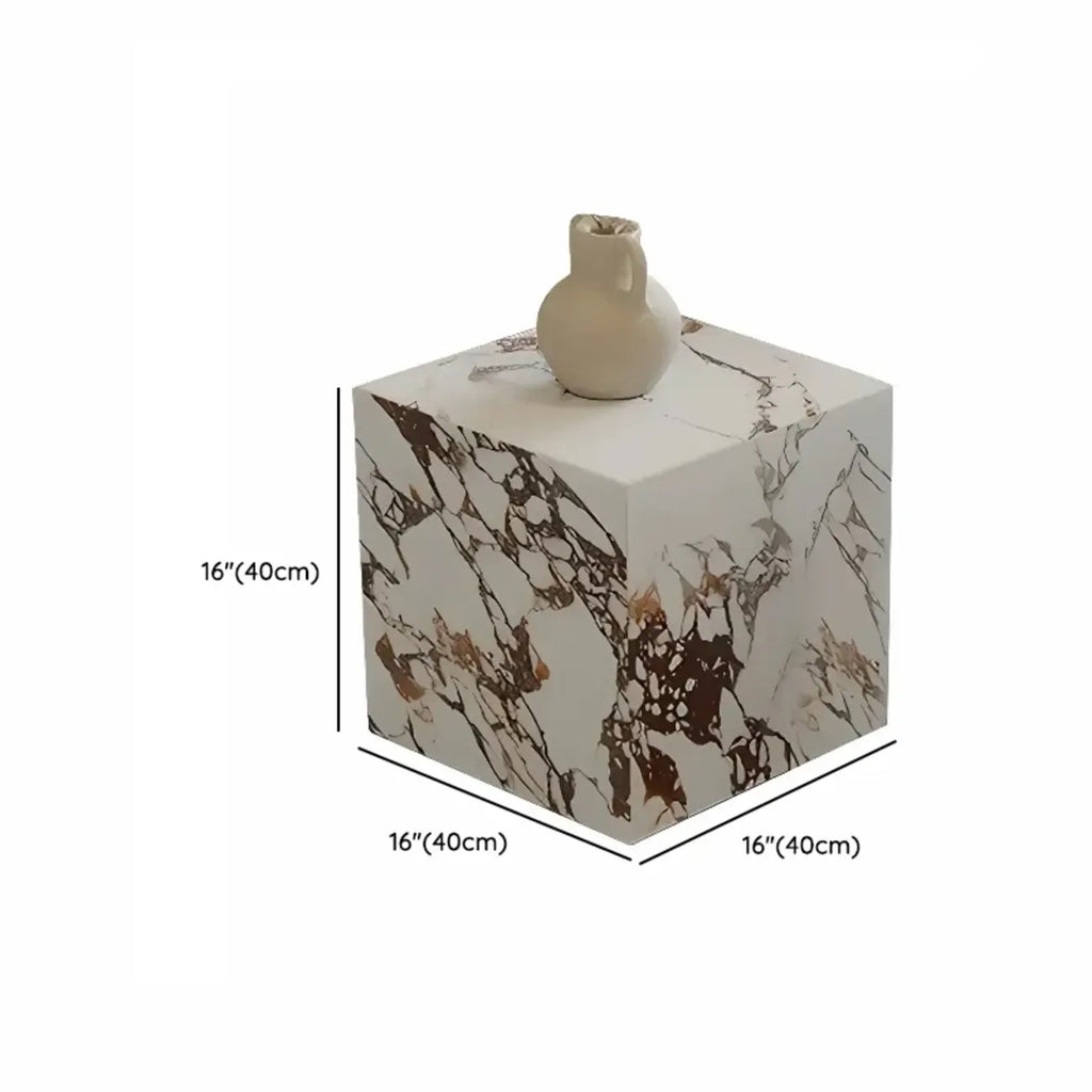Modern Rectangular Gray Stone Coffee Table
