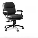 Elegant Beige Leather Swivel Ergonomic Office Chair