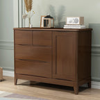 Classic Large White Brown Wooden Utility Storage Cabinet