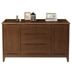 Classic Large White Brown Wooden Utility Storage Cabinet