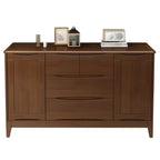 Classic Large White Brown Wooden Utility Storage Cabinet