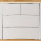 Classic Large White Brown Wooden Utility Storage Cabinet