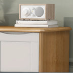 Classic Large White Brown Wooden Utility Storage Cabinet
