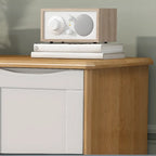 Classic Large White Brown Wooden Utility Storage Cabinet