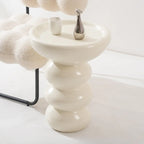 Minimalist Fiberglass Round End Table for Living Room