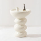 Minimalist Fiberglass Round End Table for Living Room