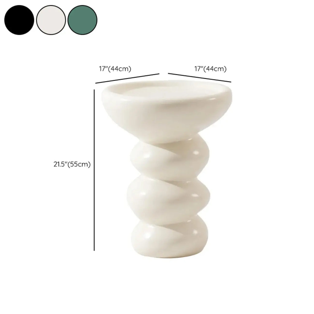 Minimalist Fiberglass Round End Table for Living Room