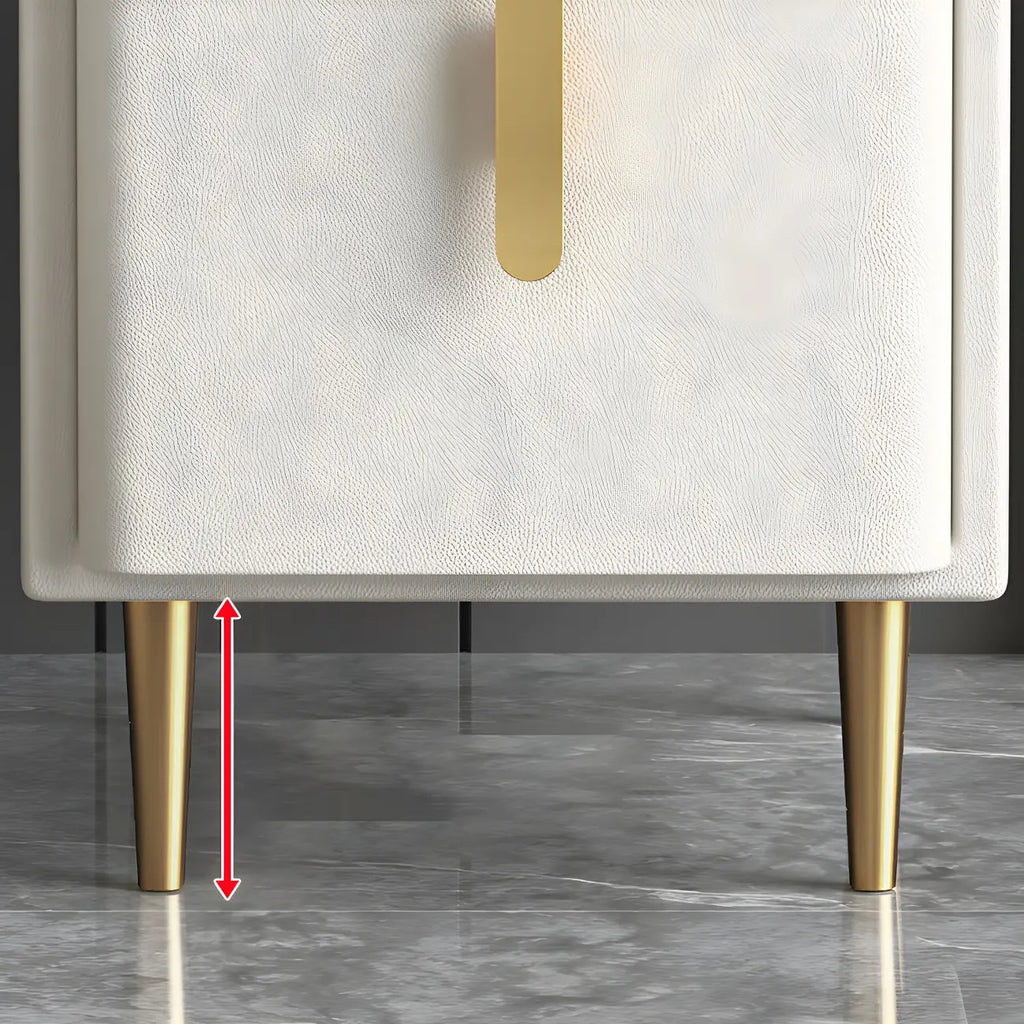 Glam Night Table with 2 Drawers – Off-White Finish
