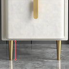 Glam Night Table with 2 Drawers – Off-White Finish