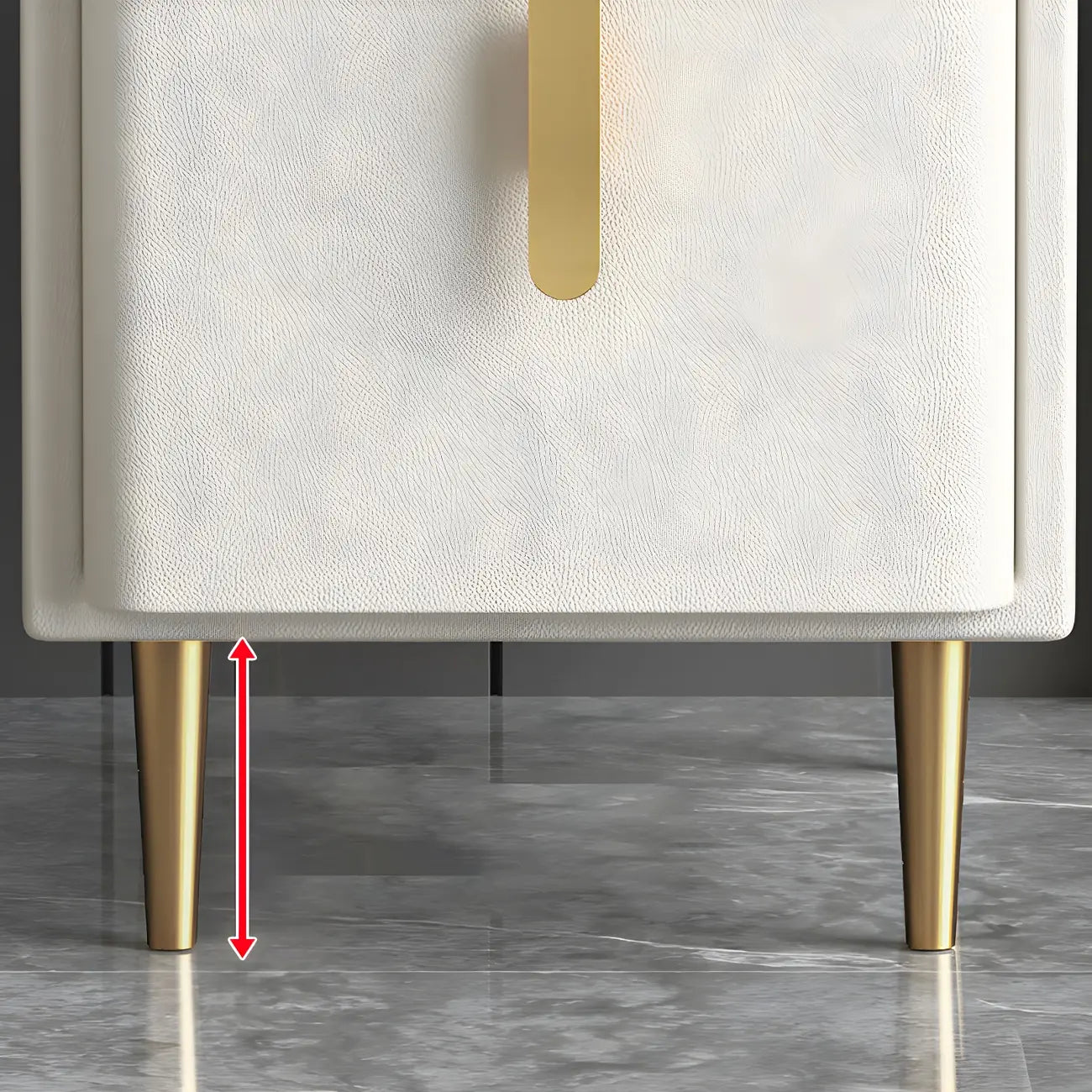 Glam Night Table with 2 Drawers – Off-White Finish