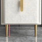 Glam Night Table with 2 Drawers – Off-White Finish